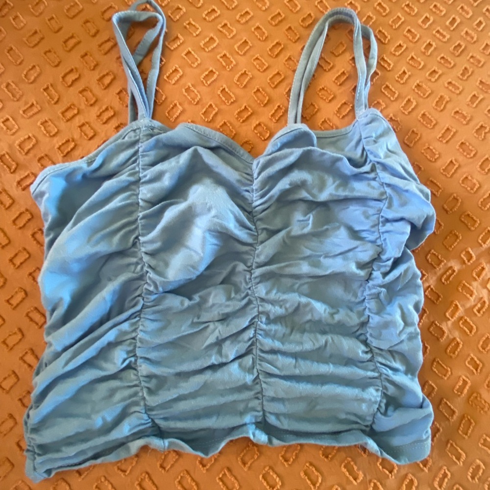 Heart & Hips Light Blue Ruched Festival Camisole